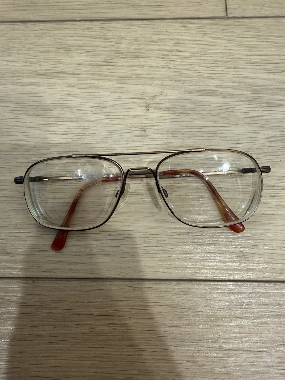 Marchon Autoflex 39 Eyeglasses Mens Antique Brown Flexon Aviator 57-18-145
